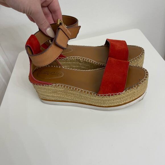 See By Chloe Platform Espadrille Wedge Sandals Casual Beachy Boho Sz 36 (US 5.5) - Picture 1 of 8
